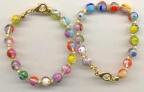 8mm Millefiori & Crystal Clear Bracelet